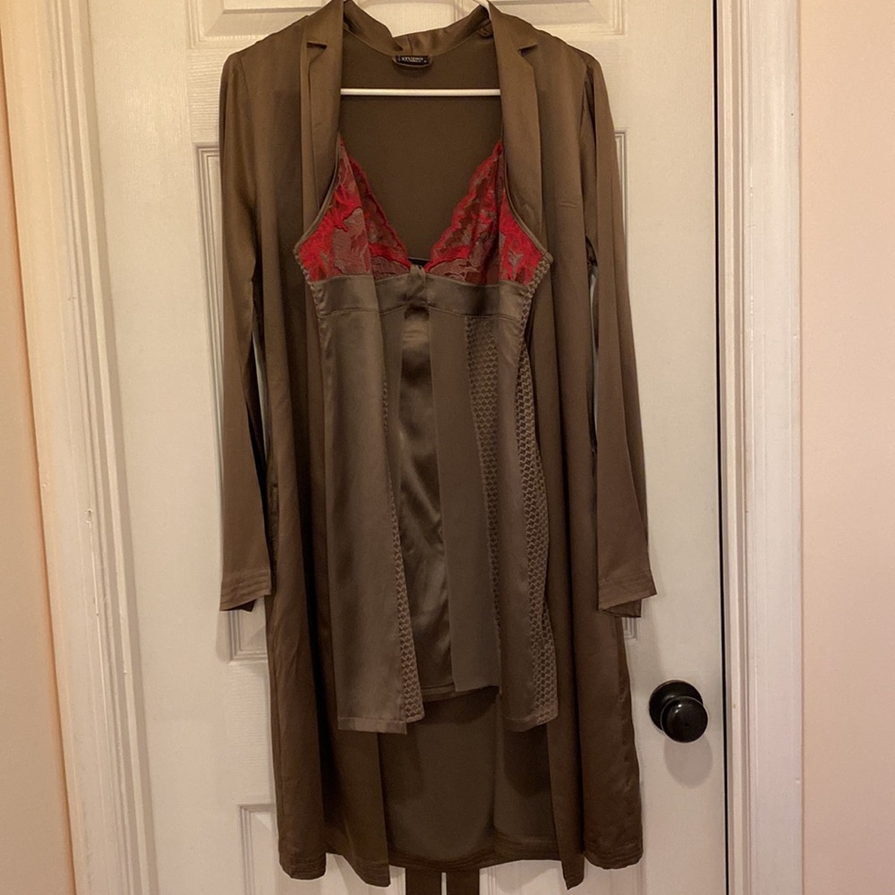 La Perla Silk Robe and Matching Teddy Lingerie